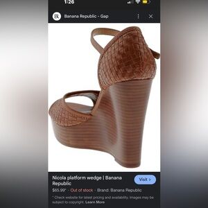 Banana Republic Tan Woven Platform Wedges